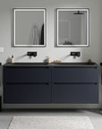 Meuble salle de bain VIREO 160 cm - avec vasque en fonte minérale CREAM - couleur au choix