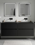 Meuble salle de bain VIREO 160 cm - avec vasque en fonte minérale CREAM - couleur au choix