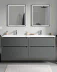 Meuble salle de bain VIREO 160 cm - avec vasque en fonte minérale CREAM - couleur au choix