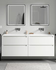 Meuble salle de bain VIREO 160 cm - avec vasque en fonte minérale CREAM - couleur au choix