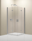 Paroi de douche d'angle avec porte pliante NT213