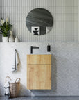 Ensemble de meubles de salle de bain KONDA 50 cm avec lavabo en marbre minéral
