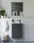Ensemble de meubles de salle de bains KONDA 50 cm avec lavabo en résine minérale