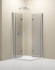Paroi de douche d'angle avec porte pliante NT213