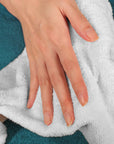 Bernstein Serviettes de bain PURECOTTON - Ensemble de 2 pièces Bleu pétrole & Blanc - 100% Coton - 30 x 50 cm