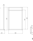 Porte-serviettes OLA - Acier - 50 x 21 x 82 cm - design angulaire - couleur au choix