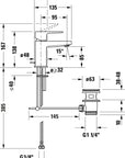 Duravit Manhattan Mitigeur monocommandé pour lavabo S MinusFlow