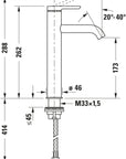 Mitigeur de lavabo monocommande Duravit C.1 L