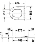 Siège de WC Duravit Univavo Universal avec abaissement automatique, ovale