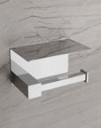 Porte-papier toilette OLA - avec tablette - Inox - env. 15,5 x 9,5 cm - Carré - couleur au choix