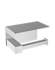 Porte-papier toilette OLA - avec tablette - Inox - env. 15,5 x 9,5 cm - Carré - couleur au choix
