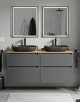 Meuble salle de bain VIREO 140 cm pour vasque à poser - couleurs au choix
