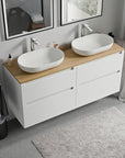 Meuble salle de bain VIREO 140 cm pour vasque à poser - couleurs au choix