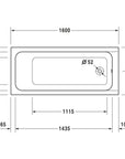 Baignoire rectangulaire Duravit DuraLavant, pour installation