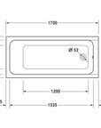 Baignoire rectangulaire Duravit DuraLavant, pour installation