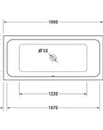 Baignoire rectangulaire Duravit DuraLavant, pour installation