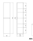 Ensemble de meubles de salle de bain AVA 120 cm avec lavabo