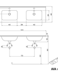 Meuble salle de bain AVA 140 cm