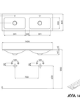 Meuble salle de bain AVA 140 cm