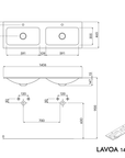 Meuble salle de bain LAVOA 140 cm