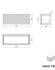 Meuble sous-lavabo MAUI 130 cm