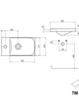 Ensemble de meubles de salle de bain WC invités TIM 40 cm avec lavabo