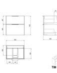 Ensemble de meubles de salle de bain TIM 60 cm avec lavabo