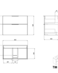 Ensemble de meubles de salle de bain TIM 80 cm avec vasque en céramique