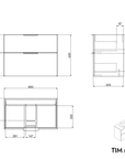 Meuble salle de bain TIM 80 cm avec lavabo Duravit