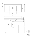 Ensemble de meubles de salle de bain TIM 100 cm avec lavabo