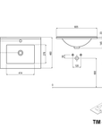 Ensemble de meubles de salle de bain TIM 60 cm avec lavabo