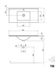Ensemble de meubles de salle de bain TIM 80 cm avec vasque en céramique