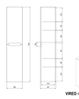Ensemble de meubles de salle de bain VIREO 60 cm avec lavabo
