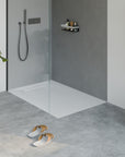 Receveur de douche en fonte minérale LAVOA - Blanc mat - Dimensions au choix