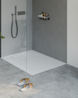 Receveur de douche en fonte minérale LAVOA - Blanc mat - Dimensions au choix