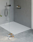 Receveur de douche en fonte minérale LAVOA - Blanc mat - Dimensions au choix