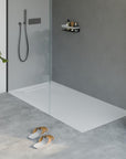Receveur de douche en fonte minérale LAVOA - Blanc mat - Dimensions au choix