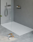 Receveur de douche en fonte minérale LAVOA - Blanc mat - Dimensions au choix