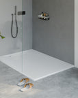 Receveur de douche en fonte minérale LAVOA - Blanc mat - Dimensions au choix