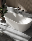 Baignoire semi-îlot NORA acrylique blanc mat - 170 x 80 cm