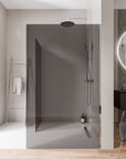 Parois de douche à l'italienne EX102 - Verre nano 10 mm gris fumé