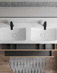 Meuble salle de bain AVA 160 cm - avec vasque en fonte minérale CREAM - couleur au choix