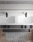 Meuble salle de bain AVA 160 cm - avec vasque en fonte minérale CREAM - couleur au choix