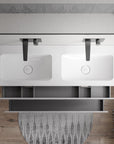 Meuble salle de bain AVA 160 cm - avec vasque en fonte minérale CREAM - couleur au choix