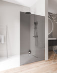 Paroi de douche à l'italienne EX102 - Verre nano 10 mm gris fumé