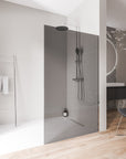 Paroi de douche à l'italienne EX102 - Verre nano 10 mm gris fumé