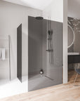 Parois de douche à l'italienne EX102 - Verre nano 10 mm gris fumé