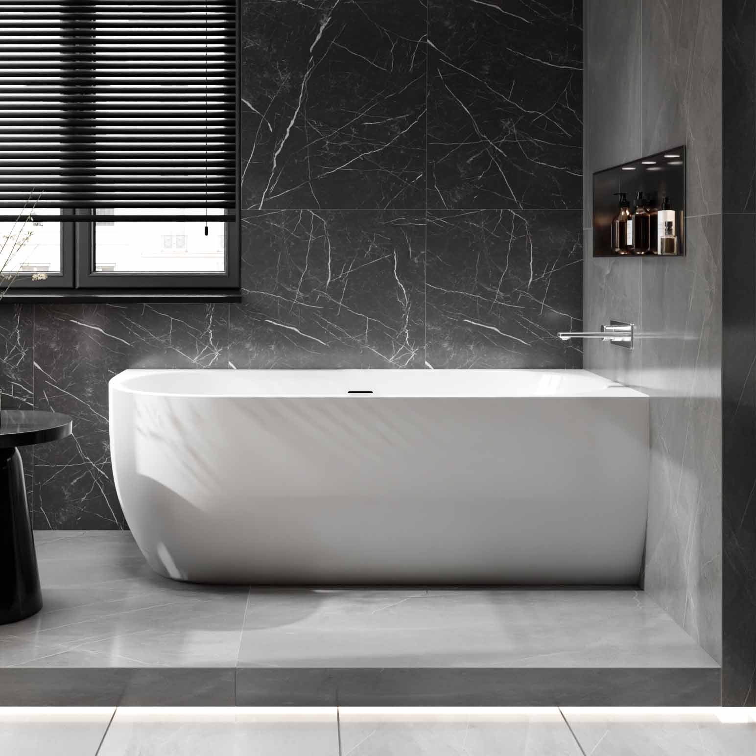 Baignoire d'angle semi-îlot LENA CORNER