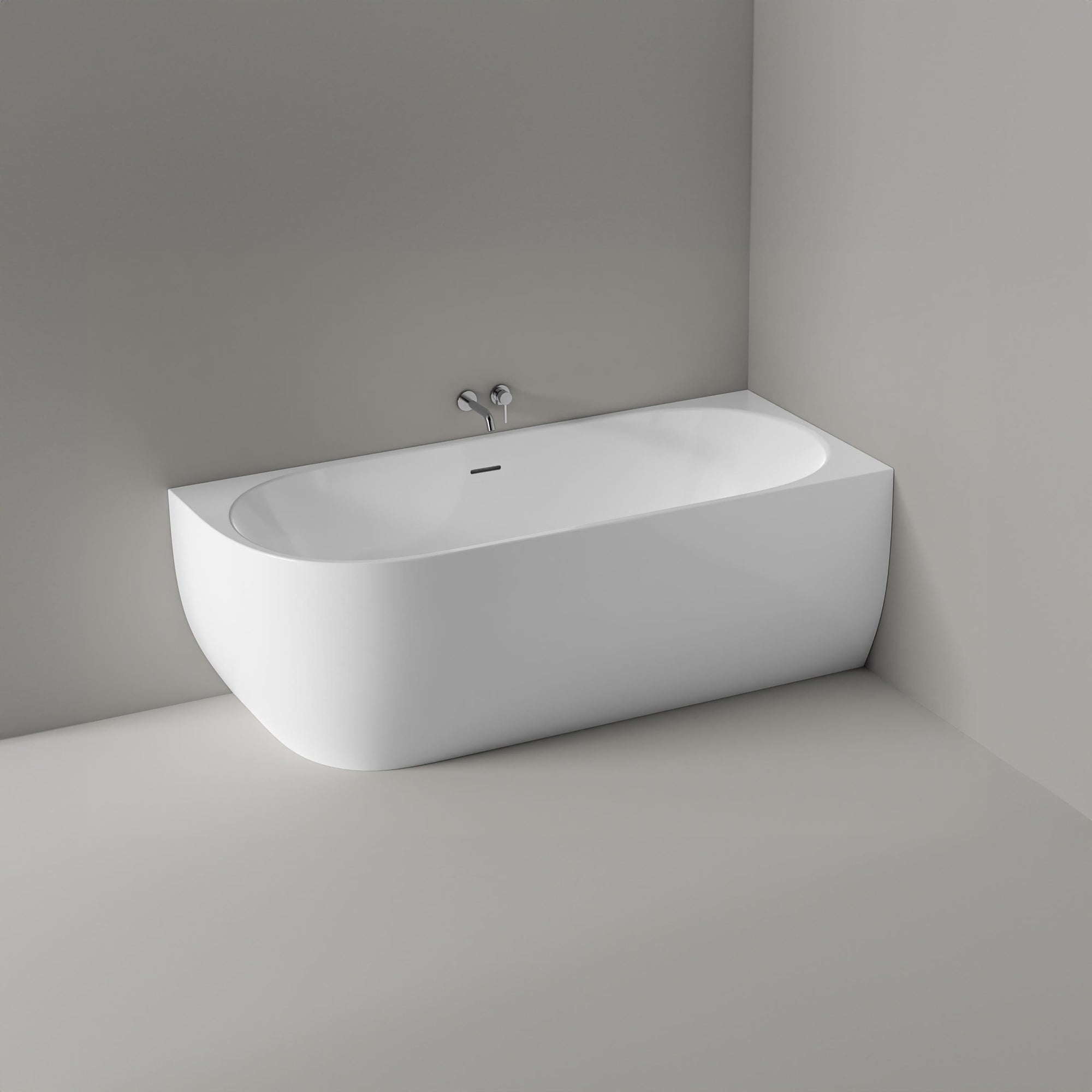 Baignoire d'angle semi-îlot LENA CORNER