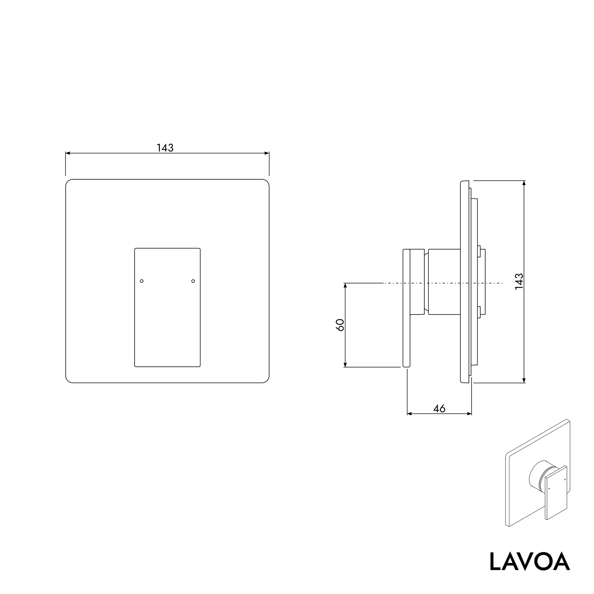 Mitigeur de douche encastré LAVOA